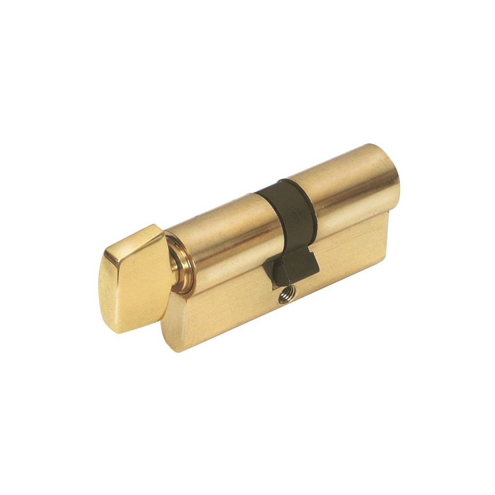 EURO CYLINDER - Satin Brass / 70mm Key to Snib