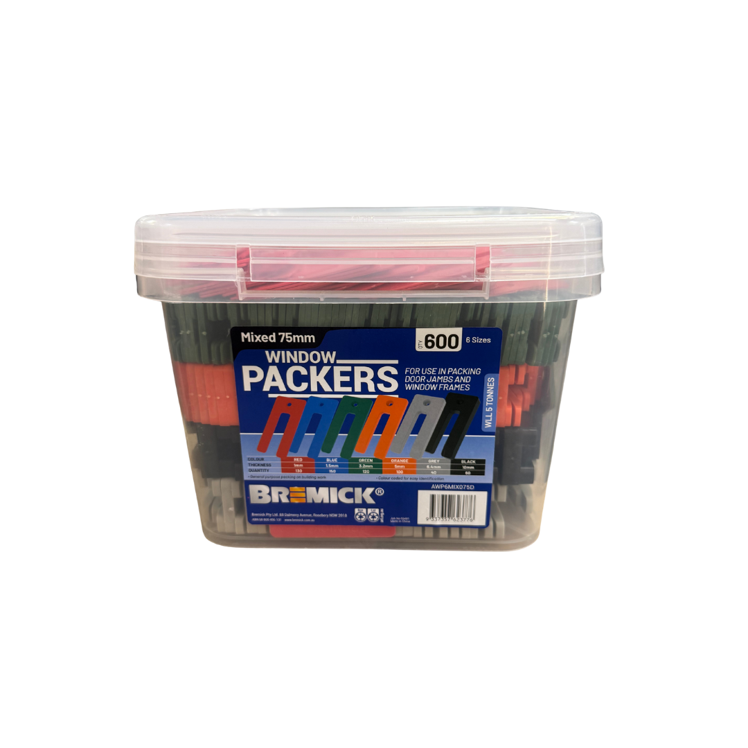 Bremick 75mm Window Packers Mixed Sizes – 600 Pack AWP6MIX075D