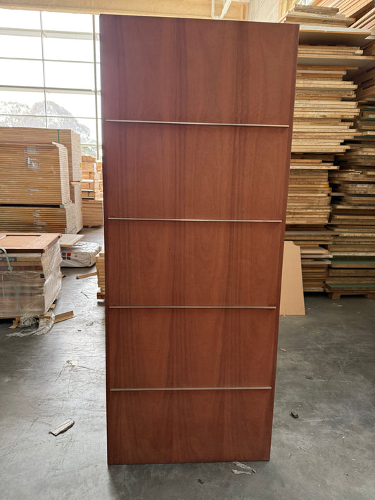 4 METAL STRIP MAPLE ENTRANCE DOOR - CLEARANCE