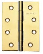 BUTT HINGE - Polished Brass / 100 x 75 x 2.5mm (Single)