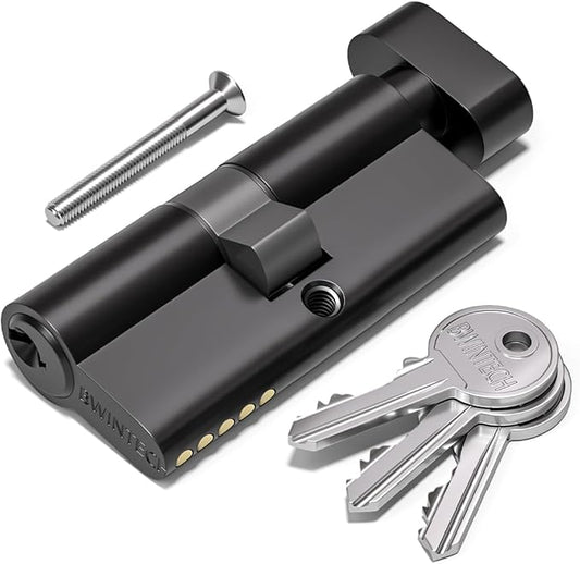EURO CYLINDER WITH SNIB MATTE BLACK - CLEARANCE