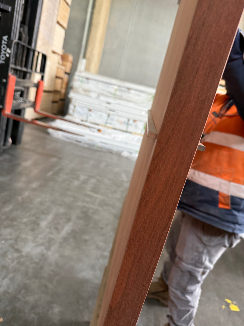4 METAL STRIP MAPLE ENTRANCE DOOR - CLEARANCE