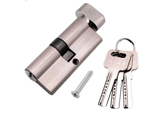 EURO CYLINDER WITH TURN SNIB SATIN CHROME - CLEARANCE