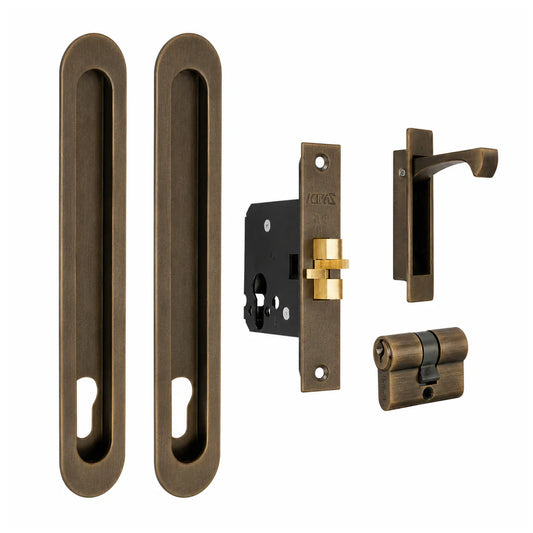Zanda Duke Oval Sliding Door Euro Lock Kit