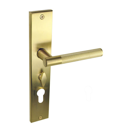 Nidus Door Handle - Domici Knurled Long Plate (Various Finishes Available)