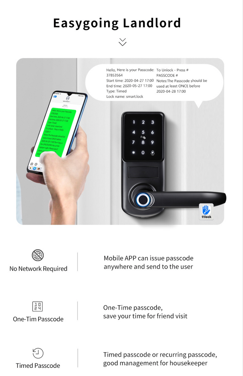 A290 Latch Bolt Smart Door Lock