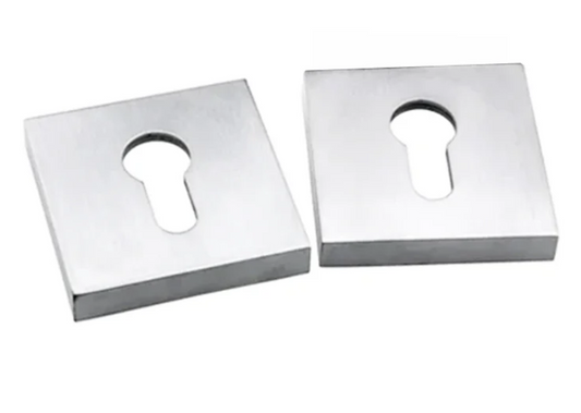 SQUARE EURO ESCUCTEONS BRUSHED NICKEL / SATIN CHROME - CLEARANCE